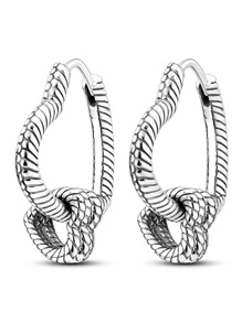 Pendientes largos con corazón - Plateado - Ver 1