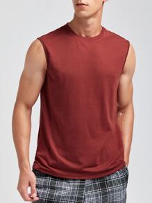 Hombres Top tank de dormir unicolor