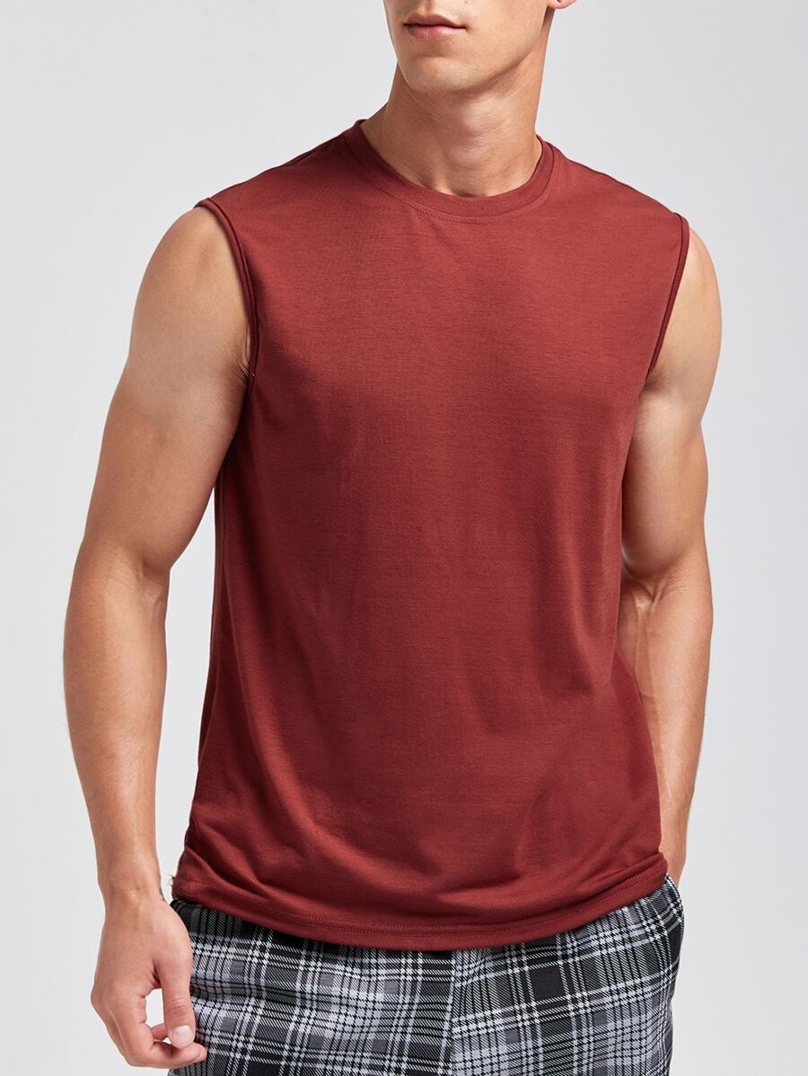 Hombres Top tank de dormir unicolor