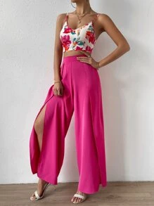 SHEIN Holidaya Bộ đồ hai mảnh nữ Ren lên Tách cao Hoa Boho - Nhiều màu - Xem 6