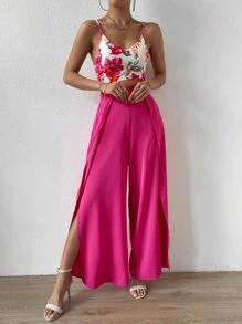 SHEIN Holidaya Bộ đồ hai mảnh nữ Ren lên Tách cao Hoa Boho - Nhiều màu - Xem 1