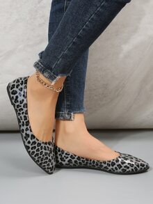 Ballerines Motif Léopard À Bout Pointu - Multicolore - Voir 4