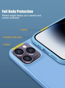 Vỏ điện thoại chống xước màu trơn - Màu xanh nhạt - Xem 3