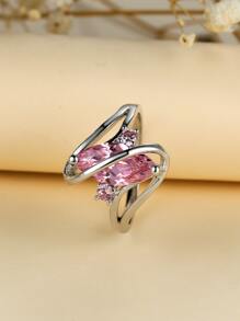 Cubic Zirconia Decor Ring - Multicolor - View 1