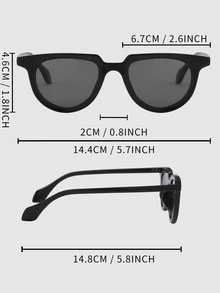 幾何框架太陽眼鏡 - 黑色 - 查看 6