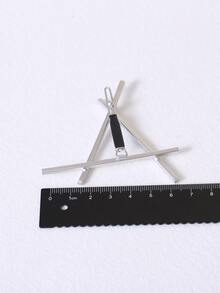 Triangle Decor Hair Clip - Silver - View 2