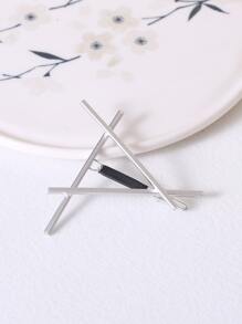 Triangle Decor Hair Clip - Silver - View 4