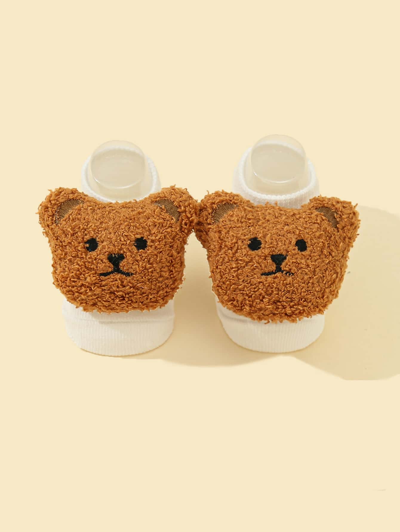 1雙嬰兒卡通熊裝飾襪子