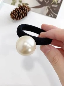 仿珍珠装饰发带 - 黑與白 - 查看 2