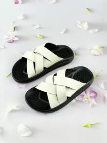 Chicas Chanclas con diseño trenzado - Blanco - Ver 1
