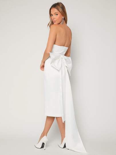 SHEIN Belle Solid Tube Wedding Dress