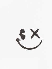 Manfinity VCAY 寬鬆男士花卉與口號印花帽衫 - 白色 - 查看 3