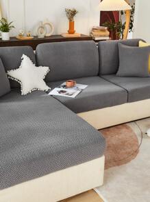 1 Đa Năng Sofa Đệm Co Giãn Màu Đơn Giản Ghế Đệm Bọc - Màu xám đen - Xem 5