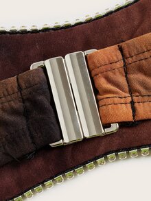 SHEIN ICON Tie Dye Backless Crop Halter Top - Brown - View 4