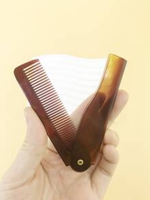 1pc Foldable Hair Comb - Brown - View 5