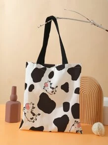 Bolsa de compras reversible con patrón de vaca - Multicolor - Ver 1