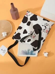 Bolsa de compras reversible con patrón de vaca - Multicolor - Ver 2