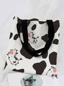 Bolsa de compras reversible con patrón de vaca - Multicolor - Ver 3