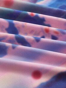 SHEIN ICON All Over Print Elastic Waist Skirt - Multicolor - View 3