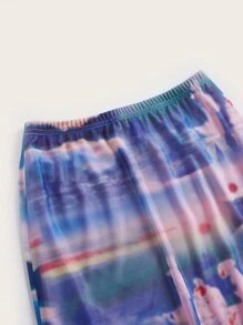 SHEIN ICON All Over Print Elastic Waist Skirt - Multicolor - View 4