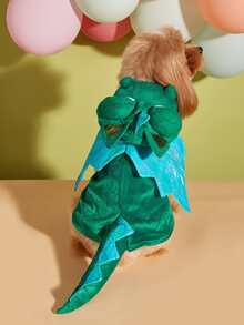 1pc Dinosaur Design Pet Costume Halloween Halloween Costumes - Green - View 2