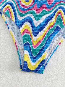 Marble Print Bikini Bottom - Multicolor - View 4