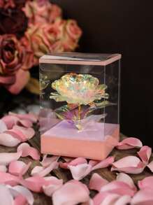 1个逼真的彩虹色皱纹纸花盒，可用作情人节、婚礼餐桌的中心装饰或母亲节礼物 - 彩色 - 查看 2
