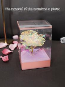 1个逼真的彩虹色皱纹纸花盒，可用作情人节、婚礼餐桌的中心装饰或母亲节礼物 - 彩色 - 查看 6