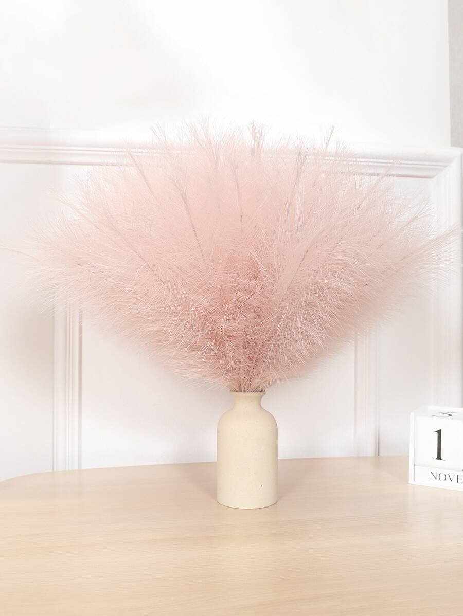 人造仿真芦苇 - 假植物芦苇适用于婚礼、派对和家居装饰、情人节、礼物 - 淺粉色 - 查看 1