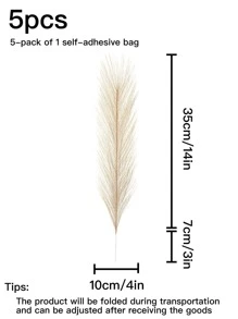 人造模擬蘆葦 - 假植物用於婚禮、派對和家居裝飾 - 杏色 - 查看 3