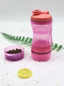 1件套塑膠便攜寵物旅行水瓶帶碗適用於狗狗和貓適用於戶外