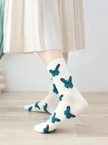 Vớ phi hành đoàn họa tiết bướm - Nhiều màu - Xem 2