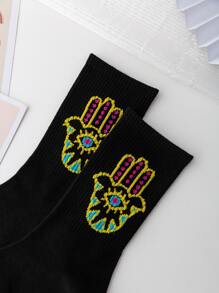 Vớ thủy thủ đoàn họa tiết tay - Nhiều màu - Xem 3