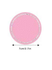 2pcs Rhinestone Decor Car Coaster - Multicolor - View 3