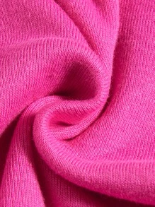 女孩卡通圖案T恤和短褲緊身睡衣套裝 - 玫紅色 - 查看 6