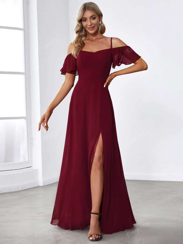 EVER-PRETTY Gentle Elegant Off-Shoulder Long Bridesmaid Dress