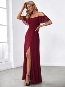 EVERPRETTY Gentle Elegant Off-Shoulder Long Bridesmaid Dress