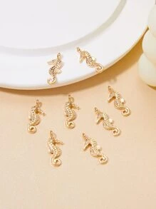 8 cái / bộ Mặt dây chuyền DIY Seahorse - Vàng - Xem 1