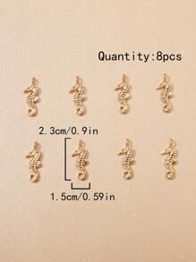 8 cái / bộ Mặt dây chuyền DIY Seahorse - Vàng - Xem 3