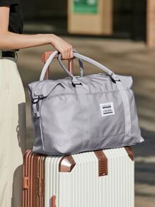 Patch Detail Duffel Bag - Grey - View 3