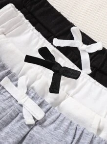 嬰兒3入組字母補丁細節運動短褲 - 彩色 - 查看 5