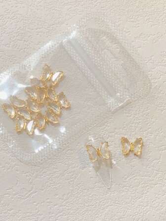 10 piezas Decoración de arte de uñas con diseño de lazo, Dijes de uñas, Gemas de uñas, Suministros para uñas