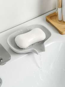 1pc Silicone Soap Dish - Grey - View 1
