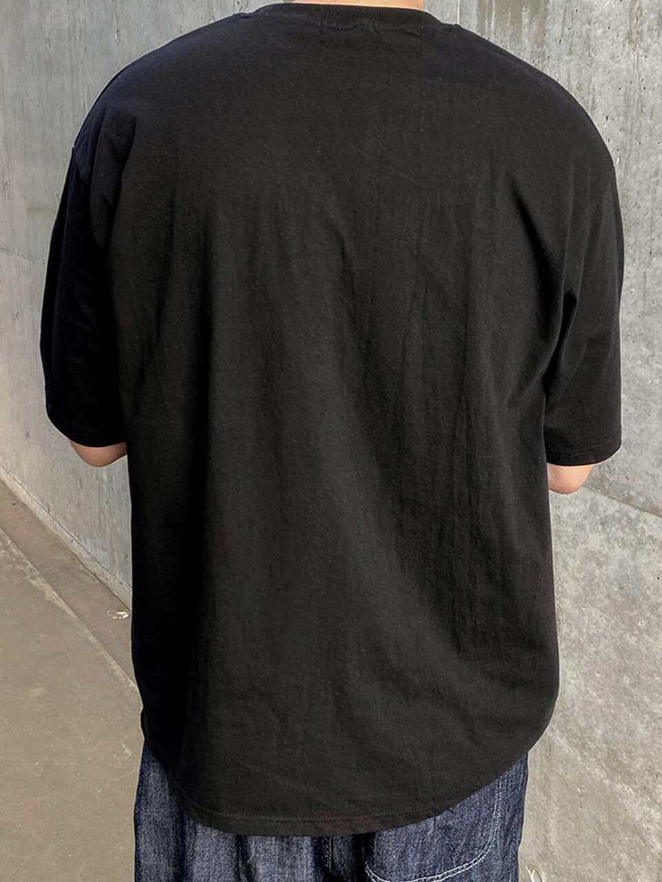 Men Heart & Letter Graphic Drop Shoulder Tee