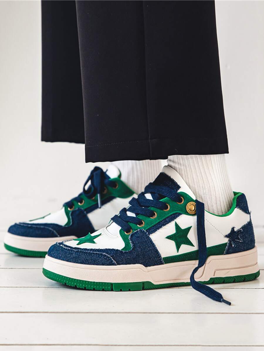 Men Star Pattern Lace-up Front Skate shoes - Green - View 1