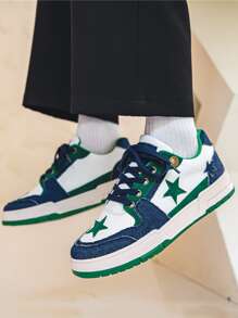 Men Star Pattern Lace-up Front Skate shoes - Green - View 2