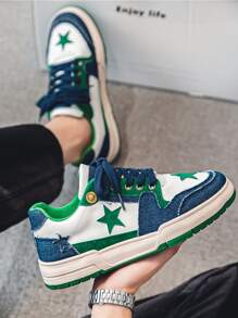 Men Star Pattern Lace-up Front Skate shoes - Green - View 4