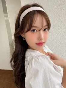 DAZY 1 件粉色纯色宽头带，经典外观，优雅，适合休闲和日常使用发带发箍 - 藕粉色 - 查看 2