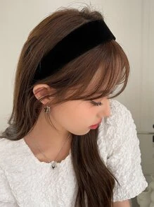 DAZY 素色寬髮箍 - 黑色 - 查看 8