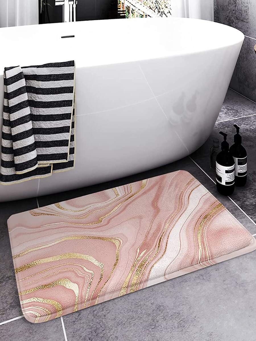 1 tấm thảm tắm chống trượt bằng đá cẩm thạch - Hồng - Xem 1
